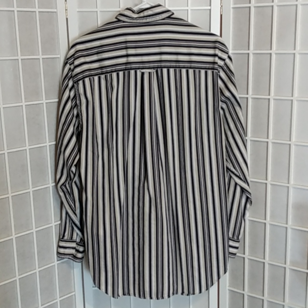 Roundtree & Yorke Mens Classic‎ Fit Striped Button Down Shirt Size M - Picture 5 of 10